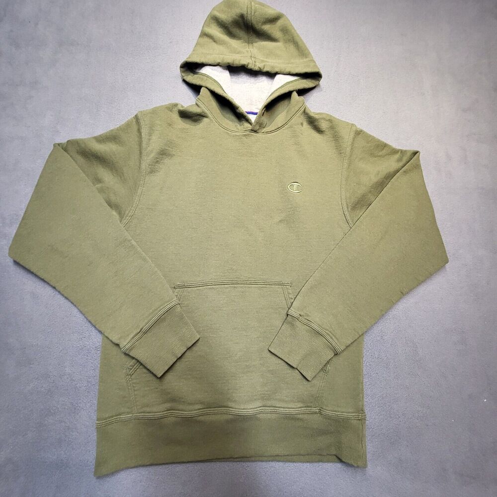 Champion Hoodie Mens S Green Pullover Sweatshirt Long Sleeve